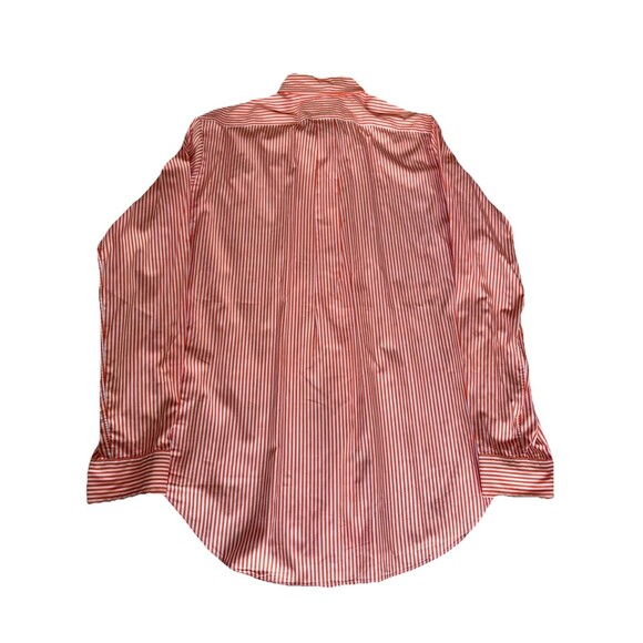 Ralph Lauren Classic Fit Orange White Stripe Long Sleeve Button Down Green Pony - Picture 7 of 16